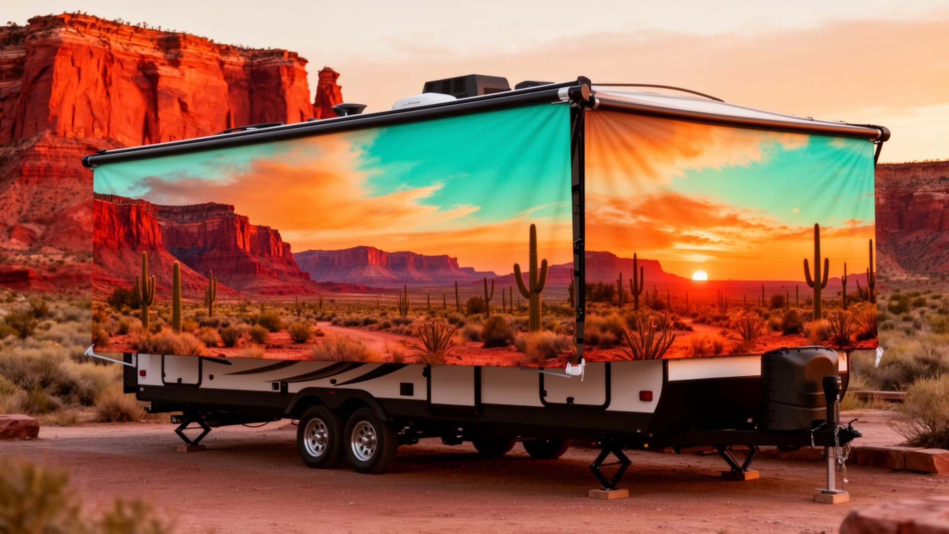 Custom printed RV awning — Landscape mural