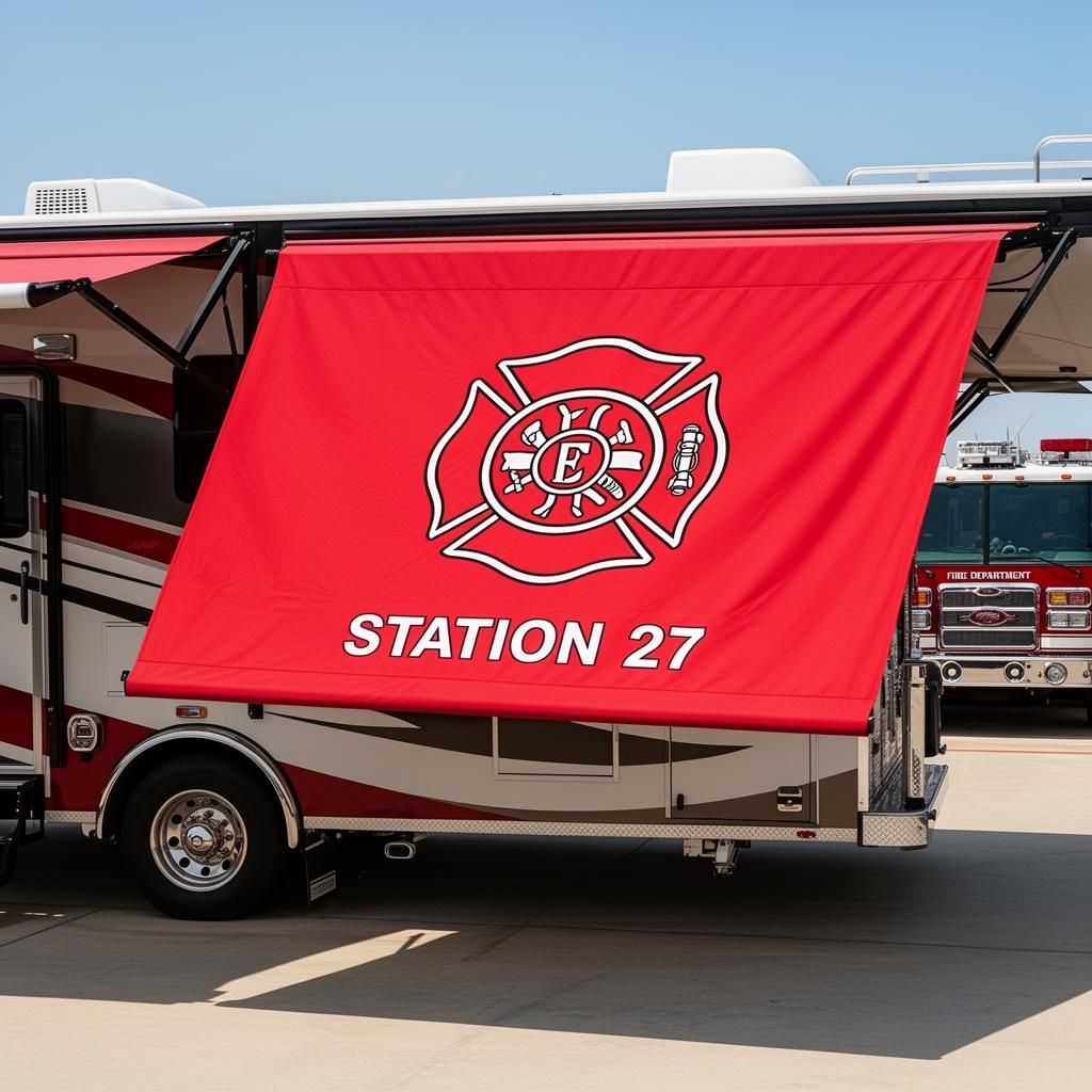 Fire & EMS RV with custom-printed awning