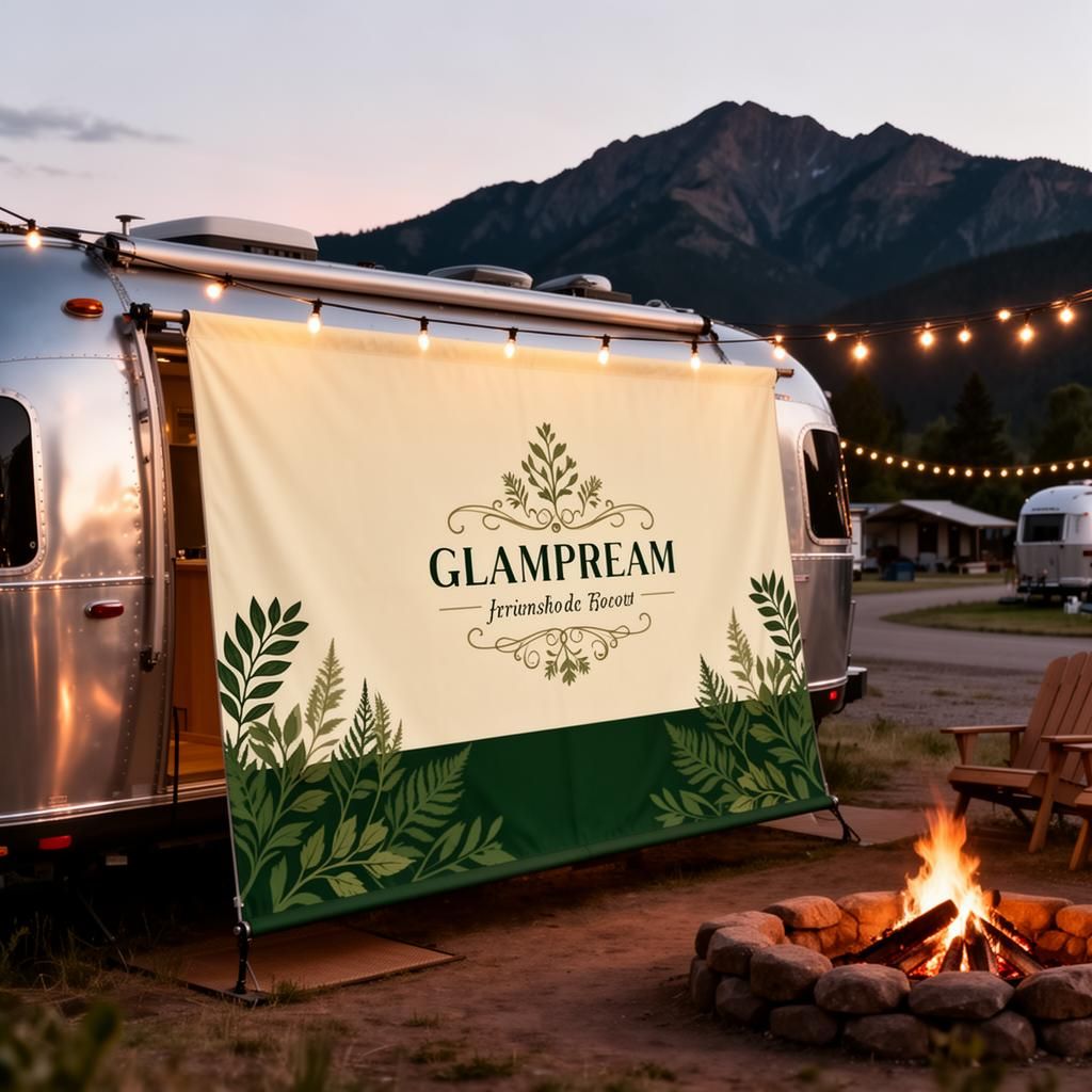 Glamping & Campground Operators RV with custom-printed awning