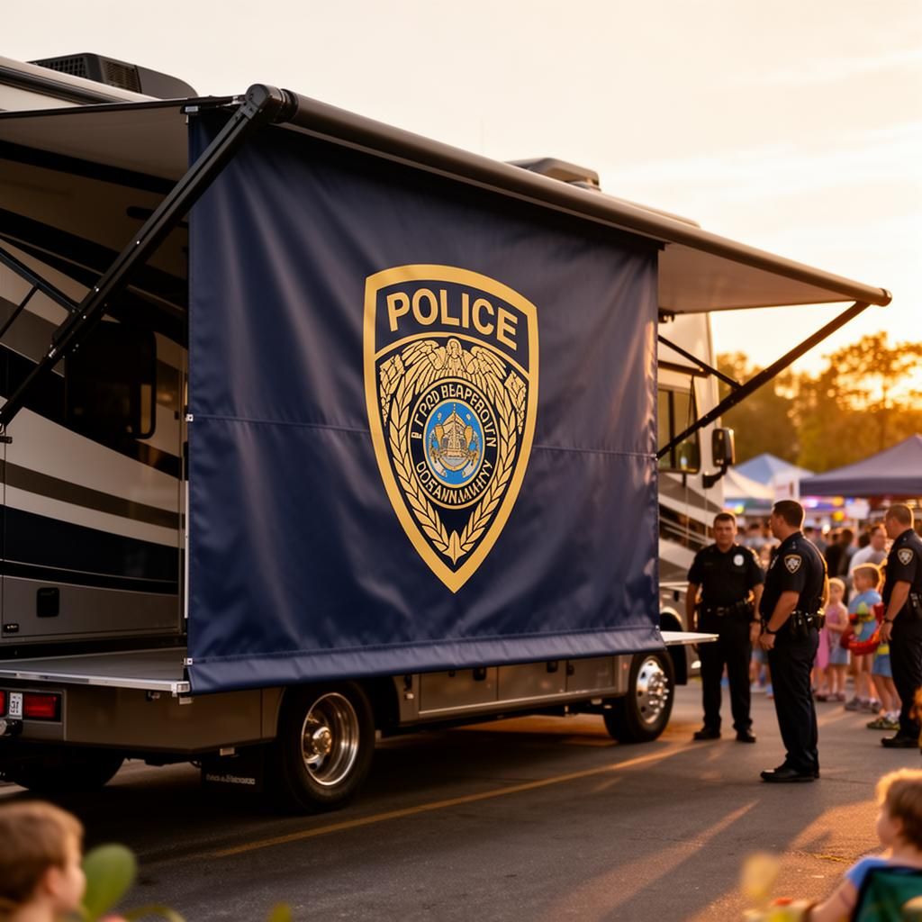 Police & Law Enforcement RV with custom-printed awning