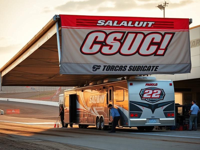 Race Teams awning use case: Toterhome and hauler pit setups